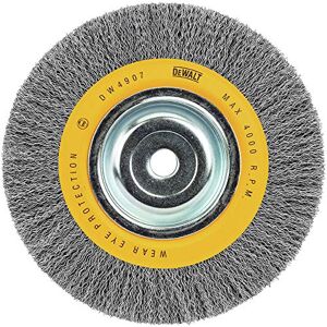 DEWALT Wire Wheel - 8-Inch Crimped - 5/8-Inch Arbor - Wide Face - .014-Inch DEWALT Wire Wheel - 8-Inch Crimped - 5/8-Inch Arbor - Wide Face - .014-Inch