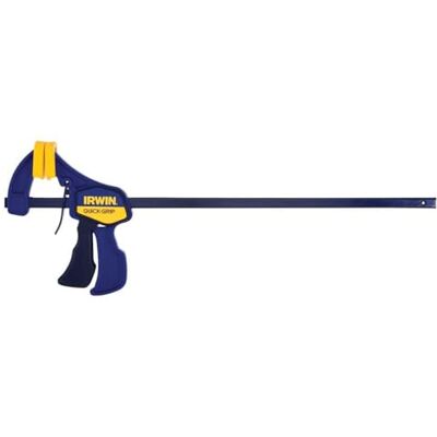 IRWIN Quick-Grip Bar Clamp, One-Handed, Mini, 12-Inch (1964744), Blue IRWIN Quick-Grip Bar Clamp, One-Handed, Mini, 12-Inch (1964744), Blue