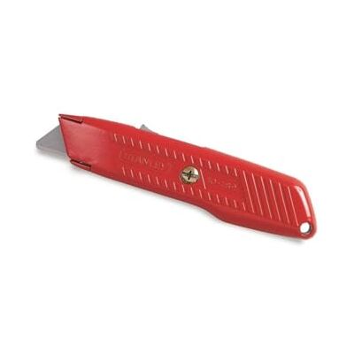Stanley Self-Retracting Springback Safety Utility Knife, 0-10-189 High Visibility Durable Body, interlock Nose Design for greater Safety, Contoured Slip Resistant Handle Stanley Self-Retracting Springback Safety Utility Knife, 0-10-189 High Visibility Durable Body, interlock Nose Design for greater Safety, Contoured Slip Resistant Handle