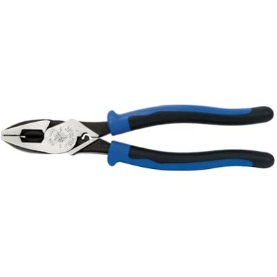 KLEIN TOOLS Side Cutter Linemans Pliers with Tape Pulling and Wire Crimping, High Leverage, 9-Inch J2000-9NECRTP KLEIN TOOLS Side Cutter Linemans Pliers with Tape Pulling and Wire Crimping, High Leverage, 9-Inch J2000-9NECRTP