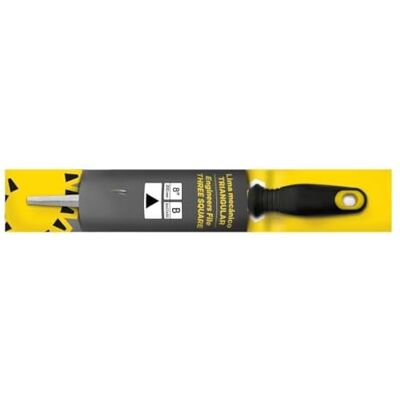 Zarivy Triangular File for Mechanics with Non-Slip bi-Material Handle and Hanger, Ideal for Sharpening and Shaping Metal Parts. Zarivy Triangular File for Mechanics with Non-Slip bi-Material Handle and Hanger, Ideal for Sharpening and Shaping Metal Parts.