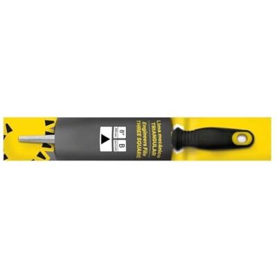 Zarivy Triangular Mechanic File with bi-Material Handle and Hanger, Ideal for Sharpening and Shaping Metal Parts. Zarivy Triangular Mechanic File with bi-Material Handle and Hanger, Ideal for Sharpening and Shaping Metal Parts.