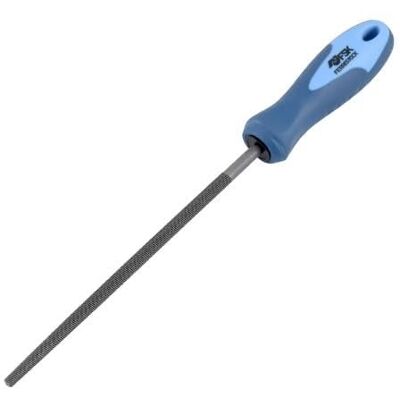 Zarivy Round File 250 mm, Ergonomic Design, high Strength Steel, Ideal for deburring, Modelling and Sharpening Surfaces in Metal and Wood. Zarivy Round File 250 mm, Ergonomic Design, high Strength Steel, Ideal for deburring, Modelling and Sharpening Surfaces in Metal and Wood.