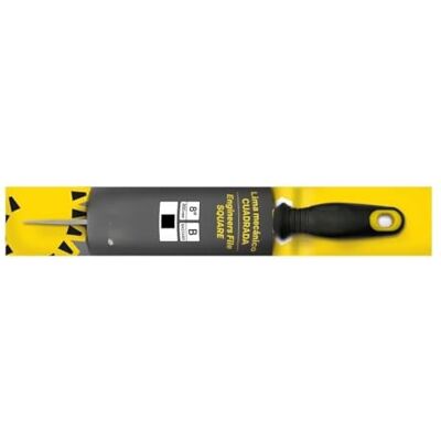 Zarivy Mechanic Square File with bi-Material Handle and Hanger, Ideal for Shaping and Sharpening Metals. Zarivy Mechanic Square File with bi-Material Handle and Hanger, Ideal for Shaping and Sharpening Metals.