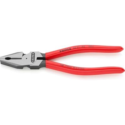 KNIPEX High Leverage Combination Pliers with Plastic Coating 180 mm, 02 01 180 KNIPEX High Leverage Combination Pliers with Plastic Coating 180 mm, 02 01 180