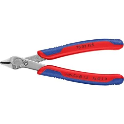 KNIPEX Electronic Super Knips Electronics Diagonal Cutter, 78 03 125 125 mm; Soft Wire (Copper) to 1.6 mm; Medium Hard Wire to 1 mm; Wire Cutter KNIPEX Electronic Super Knips Electronics Diagonal Cutter, 78 03 125 125 mm; Soft Wire (Copper) to 1.6 mm; Medium Hard Wire to 1 mm; Wire Cutter