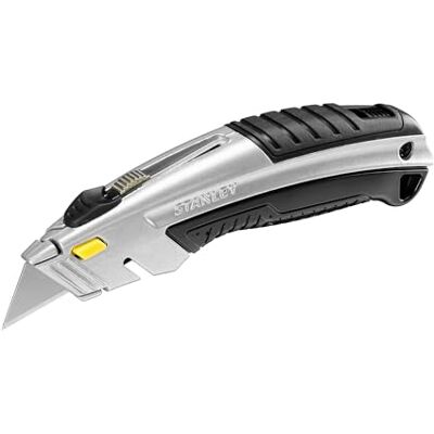 Stanley Instantchange Retractable Blade Heavy Duty Utility Knife with Interlocking Nose Design and Quick Blade Change 0-10-788 , Grey Stanley Instantchange Retractable Blade Heavy Duty Utility Knife with Interlocking Nose Design and Quick Blade Change 0-10-788 , Grey