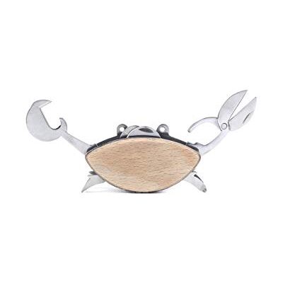 KIKKERLAND Crab Beechwood Multi-Tool – Mini Scissor, Bottle Opener, Screwdriver, Can Opener, Mini Knife & Rope Saw KIKKERLAND Crab Beechwood Multi-Tool – Mini Scissor, Bottle Opener, Screwdriver, Can Opener, Mini Knife & Rope Saw