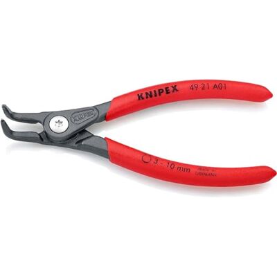 KNIPEX Precision Circlip Pliers for External Circlips on Shafts Self-Service Card with Non-Slip Plastic Coating 130 mm, 49 21 A01 SB KNIPEX Precision Circlip Pliers for External Circlips on Shafts Self-Service Card with Non-Slip Plastic Coating 130 mm, 49 21 A01 SB