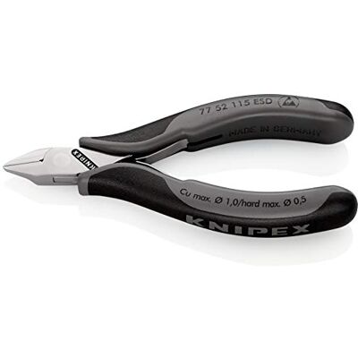 KNIPEX Electronics Diagonal Cutters ESD with Box Joint with Multi-Component Handles 115 mm, 77 52 115 ESD KNIPEX Electronics Diagonal Cutters ESD with Box Joint with Multi-Component Handles 115 mm, 77 52 115 ESD