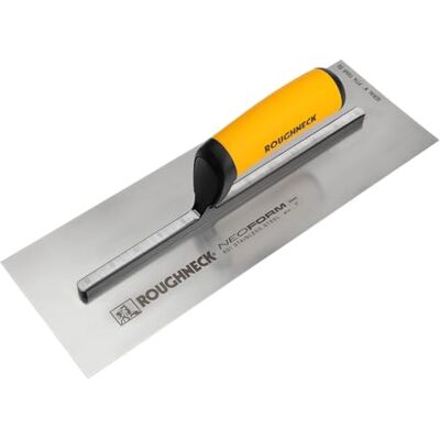 Roughneck NEOFORM Plastering Trowel 121mm x 356mm (4¾" x 14")– Premium 301 Stainless Steel Blade, Pre-Broken-in with Pre-Worn Edges, 0.7mm Flexible Blade, Aluminium Mount & Soft Grip Handle Roughneck NEOFORM Plastering Trowel 121mm x 356mm (4¾" x 14")– Premium 301 Stainless Steel Blade, Pre-Broken-in with Pre-Worn Edges, 0.7mm Flexible Blade, Aluminium Mount & Soft Grip Handle