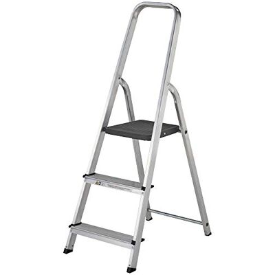 Werner Stepladder 3 Tread High Handrail Non-Slip Top Platform, Lightweight Aluminium Werner Stepladder 3 Tread High Handrail Non-Slip Top Platform, Lightweight Aluminium