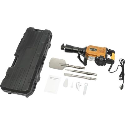 Eieblek Electric Demolition Jack Hammer, 1700W 220V Heavy Duty Jack Hammer, Tree Digger, Concrete Breaker with Point Chisel Flat Chisel Scraping Chisel & Portable Box Eieblek Electric Demolition Jack Hammer, 1700W 220V Heavy Duty Jack Hammer, Tree Digger, Concrete Breaker with Point Chisel Flat Chisel Scraping Chisel & Portable Box