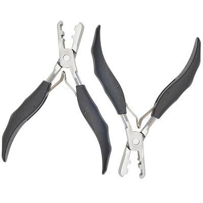 YGSGJSP Hair Extension Plier 2Pcs Hair Pliers Black Handle Tongs For Extensions Multi-Function For Micro Ring Opener And Removal Tools YGSGJSP Hair Extension Plier 2Pcs Hair Pliers Black Handle Tongs For Extensions Multi-Function For Micro Ring Opener And Removal Tools