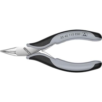 KNIPEX Tools Electronics Pliers, Half Round Tips, ESD, 45 Degree Angled, Multi-Component (3542115ESD) KNIPEX Tools Electronics Pliers, Half Round Tips, ESD, 45 Degree Angled, Multi-Component (3542115ESD)