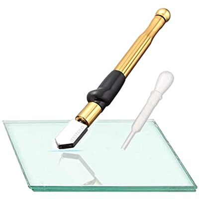 JESSTOLO Professional Glass Cutter, Carbide Tungsten Alloy Brass Metal Skidproof Ergonomics Handle Glass Cutter Tool with Range 2-19mm Self-Oiling Cutter for Thick Glass Mosaic Mirror and Tiles JESSTOLO Professional Glass Cutter, Carbide Tungsten Alloy Brass Metal Skidproof Ergonomics Handle Glass Cutter Tool with Range 2-19mm Self-Oiling Cutter for Thick Glass Mosaic Mirror and Tiles