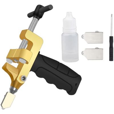 YWHWLX Hand Glass Cutter Tool, 2 in 1 Manual Glass Tile Cutter Hand Tools Set with 2 Tungsten Steel Blades for Cutting Breaking Glass, Mirror, Ceramic Tile, Glazed Tile YWHWLX Hand Glass Cutter Tool, 2 in 1 Manual Glass Tile Cutter Hand Tools Set with 2 Tungsten Steel Blades for Cutting Breaking Glass, Mirror, Ceramic Tile, Glazed Tile