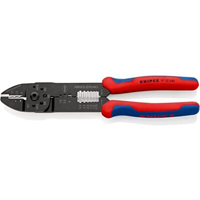 KNIPEX Crimping Pliers Self-Service Card Black Lacquered with Multi-Component Handles 240 mm, 97 22 240 SB KNIPEX Crimping Pliers Self-Service Card Black Lacquered with Multi-Component Handles 240 mm, 97 22 240 SB
