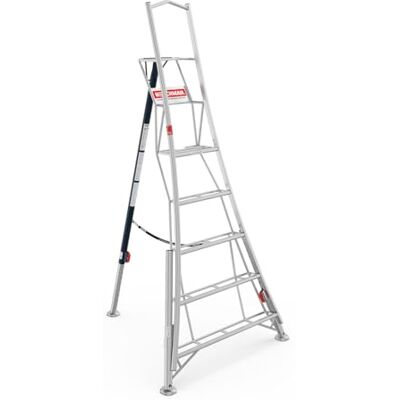 Henchman Fully Adjustable Aluminium Tripod Ladder 3 Adjustable Legs, 150kg Load Capacity, 5-year warranty, Free Rubber Feet for Indoor Use (8ft / 2.4m) Henchman Fully Adjustable Aluminium Tripod Ladder 3 Adjustable Legs, 150kg Load Capacity, 5-year warranty, Free Rubber Feet for Indoor Use (8ft / 2.4m)