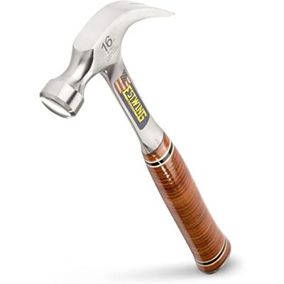 Estwing E16C Curved Claw Hammer Leather Grip 450g (16oz), Silver Estwing E16C Curved Claw Hammer Leather Grip 450g (16oz), Silver