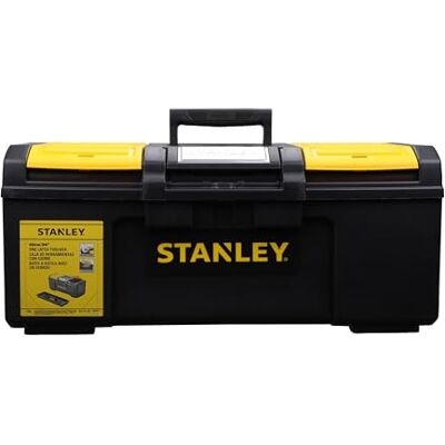 Stanley Deep Toolbox Storage with 1 Touch Latch, 2 Lid Organisers for Small Parts, 24 Inch, 1-79-218 Stanley Deep Toolbox Storage with 1 Touch Latch, 2 Lid Organisers for Small Parts, 24 Inch, 1-79-218