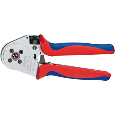 KNIPEX Four-Mandrel Crimping Pliers for Turned Contacts Chrome-Plated with Multi-Component Handles 250 mm, 97 52 65 A KNIPEX Four-Mandrel Crimping Pliers for Turned Contacts Chrome-Plated with Multi-Component Handles 250 mm, 97 52 65 A