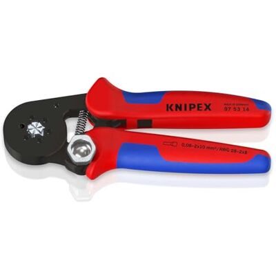 KNIPEX Self-Adjusting Crimping Pliers for Wire Ferrules with Lateral Access with Multi-Component Handles 180 mm, 97 53 14 KNIPEX Self-Adjusting Crimping Pliers for Wire Ferrules with Lateral Access with Multi-Component Handles 180 mm, 97 53 14