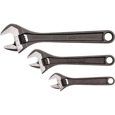 Bahco BHADJUST 3 ADJ3 Set of 3 Adjustable Wrenches (8070/8071 / 8072), Grey, 16 degree head angle Bahco BHADJUST 3 ADJ3 Set of 3 Adjustable Wrenches (8070/8071 / 8072), Grey, 16 degree head angle