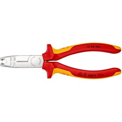 KNIPEX Stripping Pliers Self-Service Card Chrome-Plated Insulated with Multi-Component Grips, VDE-Tested 165 mm, 13 46 165 SB KNIPEX Stripping Pliers Self-Service Card Chrome-Plated Insulated with Multi-Component Grips, VDE-Tested 165 mm, 13 46 165 SB
