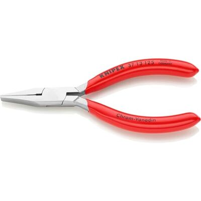 KNIPEX Flat Nose Pliers for Precision Mechanics Chrome-Plated with Plastic Coating 125 mm, 37 13 125 KNIPEX Flat Nose Pliers for Precision Mechanics Chrome-Plated with Plastic Coating 125 mm, 37 13 125