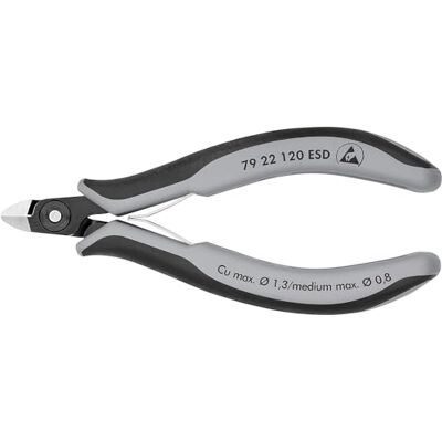 KNIPEX Precision Electronics Side Cutter ESD with Multi-Component Handles 120 mm, 79 22 120 ESD KNIPEX Precision Electronics Side Cutter ESD with Multi-Component Handles 120 mm, 79 22 120 ESD