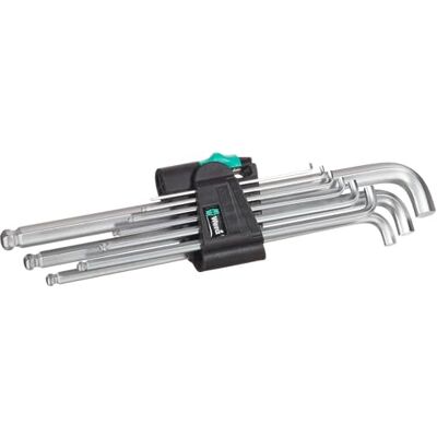 Wera 950 Hex-Plus 4 Chrome-plated Hex-Key Set, Metric, 1.5-10 mm, 9 Piece, 05073594001, Silver Wera 950 Hex-Plus 4 Chrome-plated Hex-Key Set, Metric, 1.5-10 mm, 9 Piece, 05073594001, Silver