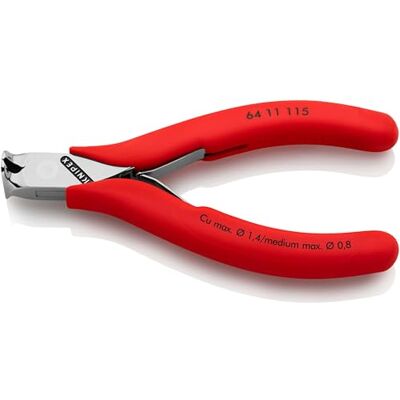 KNIPEX Electronics End Cutting Nipper with Non-Slip Plastic Grips 115 mm, 64 11 115 KNIPEX Electronics End Cutting Nipper with Non-Slip Plastic Grips 115 mm, 64 11 115