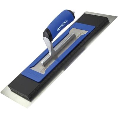 Faithfull FlexiFit Plastering Trowel Kit 16 Inch (406mm) Dual-Edge Stainless Steel Blade with Foam Backing & Interchangeable Master Trowel for Wall & Ceiling Plastering Faithfull FlexiFit Plastering Trowel Kit 16 Inch (406mm) Dual-Edge Stainless Steel Blade with Foam Backing & Interchangeable Master Trowel for Wall & Ceiling Plastering