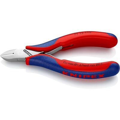 KNIPEX Electronics Diagonal Cutter with Box Joint with Multi-Component Handles 115 mm, 77 12 115 KNIPEX Electronics Diagonal Cutter with Box Joint with Multi-Component Handles 115 mm, 77 12 115