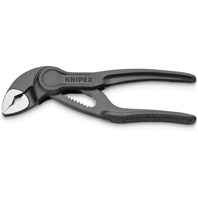 KNIPEX Cobra XS Mini Water Pump Pliers, 100 mm, 87 00 100 Nuts to 24 mm, Pipes to 28 mm, Self-Locking, Fine Adjustment by Button Push, EDC KNIPEX Cobra XS Mini Water Pump Pliers, 100 mm, 87 00 100 Nuts to 24 mm, Pipes to 28 mm, Self-Locking, Fine Adjustment by Button Push, EDC