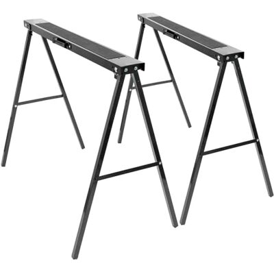 Harbour Housewares Iron Saw Horse Black Pack of 2 Garden Folding Saw Horse Work Bench Folding Workbench Stand Cutting Wood Holder Lightweight Log Splitter Sawhorse for Logs, Wood, Sawing Harbour Housewares Iron Saw Horse Black Pack of 2 Garden Folding Saw Horse Work Bench Folding Workbench Stand Cutting Wood Holder Lightweight Log Splitter Sawhorse for Logs, Wood, Sawing