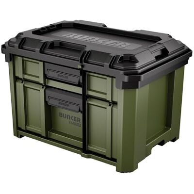 Bunker Load-Up 2 Drawer Tool Box Stacking Tool Storage Chest 570mm 570mm heavy-duty tool chest with auto-lock ball bearing drawers and impact-resistant design for workshop or van storage. Bunker Load-Up 2 Drawer Tool Box Stacking Tool Storage Chest 570mm 570mm heavy-duty tool chest with auto-lock ball bearing drawers and impact-resistant design for workshop or van storage.