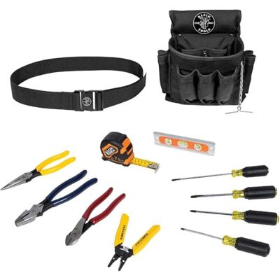 KLEIN TOOLS 92003 Hand Tools Kit with Pliers, Screwdrivers, 18-Pocket Nylon Tool Pouch, and More Jobsite Tools, 12-Piece KLEIN TOOLS 92003 Hand Tools Kit with Pliers, Screwdrivers, 18-Pocket Nylon Tool Pouch, and More Jobsite Tools, 12-Piece