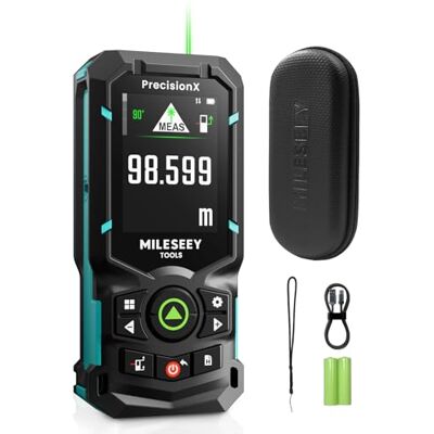 MiLESEEY S50 Green-Beam Laser Measure Distance for Outdoor 120m Laser Measure Tool, Metric/Imperial, 2.4" IPS Backlit Display, P2P, 18 Modes, Side-laser Aglignment MiLESEEY S50 Green-Beam Laser Measure Distance for Outdoor 120m Laser Measure Tool, Metric/Imperial, 2.4" IPS Backlit Display, P2P, 18 Modes, Side-laser Aglignment