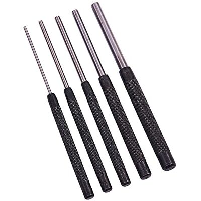 Amtech 5 pc Parallel Pin Punch Set (200 mm) with Knurled Grips, Heat-Treated Carbon Steel for Metal & Wood Assembly Amtech 5 pc Parallel Pin Punch Set (200 mm) with Knurled Grips, Heat-Treated Carbon Steel for Metal & Wood Assembly