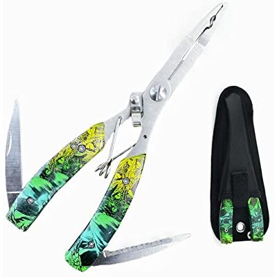 LMJIAANPU Fishing Pliers,Fishing tongs aluminum alloy multi-function tool, unhooking braided wire cutting fish catcher, split ring, ultimate salt-resistant fishing gear, split ring nose pliers LMJIAANPU Fishing Pliers,Fishing tongs aluminum alloy multi-function tool, unhooking braided wire cutting fish catcher, split ring, ultimate salt-resistant fishing gear, split ring nose pliers
