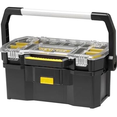 Stanley Toolbox Tote Plus Storage Organiser, Heavy Duty Metal Latch, Removable Dividers, 19 inch, STST1-70317 Stanley Toolbox Tote Plus Storage Organiser, Heavy Duty Metal Latch, Removable Dividers, 19 inch, STST1-70317