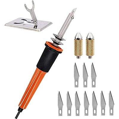 TEXXY Electric Hot Knife Tool, Heat Cutter Kit with 10 Blades Accessories, Multipurpose Stencil Cutter for Cutting Carving Soft Thin Styrofoam Foam Cloth TEXXY Electric Hot Knife Tool, Heat Cutter Kit with 10 Blades Accessories, Multipurpose Stencil Cutter for Cutting Carving Soft Thin Styrofoam Foam Cloth