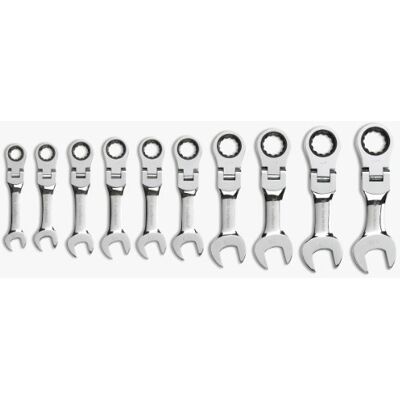Gearwrench 10 Piece Metric Ratcheting Stubby Flexible Head Wrench Set - Wrench Set Gearwrench 10 Piece Metric Ratcheting Stubby Flexible Head Wrench Set - Wrench Set