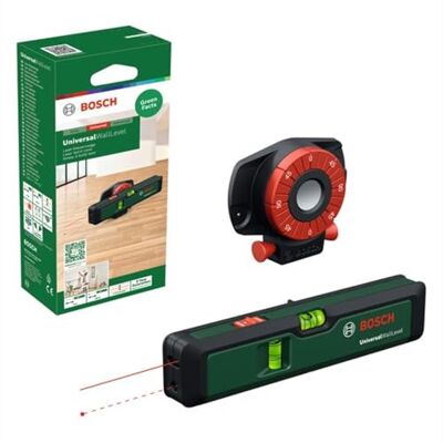 Bosch Laser Spirit Level UniversalWallLevel (3-in-1 Tool: Spirit Level, Laser line for Easy Alignment on Walls up to 5 m, Laser Point for Height Transfer up to 20 m, in Cardboard Box) Bosch Laser Spirit Level UniversalWallLevel (3-in-1 Tool: Spirit Level, Laser line for Easy Alignment on Walls up to 5 m, Laser Point for Height Transfer up to 20 m, in Cardboard Box)