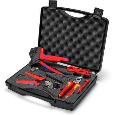 KNIPEX Tool Sets for Photovoltaics for Solar Cable Connectors MC4 7 Parts, 97 91 04 V01 KNIPEX Tool Sets for Photovoltaics for Solar Cable Connectors MC4 7 Parts, 97 91 04 V01