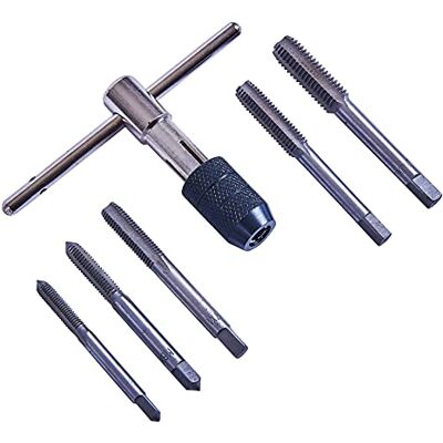 Amtech 6pc Tap Wrench Set, Heat-Treated Alloy Steel with T-Handle Grip, Ideal for Precision Threading in Metal and Plastic Amtech 6pc Tap Wrench Set, Heat-Treated Alloy Steel with T-Handle Grip, Ideal for Precision Threading in Metal and Plastic