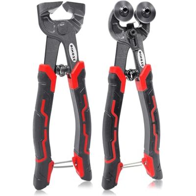 Pinoze 2-Piece Wheeled Glass Mosaic Nipper & Hd Ceramic Tile Cutter Heavy Duty Glass Tile Nippers Set Pliers with Handle Lock Shapping Pliers Cutting Tools, Stone, Metal Pinoze 2-Piece Wheeled Glass Mosaic Nipper & Hd Ceramic Tile Cutter Heavy Duty Glass Tile Nippers Set Pliers with Handle Lock Shapping Pliers Cutting Tools, Stone, Metal