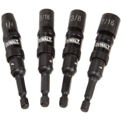 DeWalt DWPVTDRV 4-Piece Impact Ready Pivoting Nutsetters, 1/4-Inch, 5/16-Inch, 3/8-Inch, 7/16-Inch DeWalt DWPVTDRV 4-Piece Impact Ready Pivoting Nutsetters, 1/4-Inch, 5/16-Inch, 3/8-Inch, 7/16-Inch